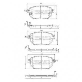 Купити ГАЛЬМІВНІ КОЛОДКИ Infiniti G, Nissan Murano, Infiniti FX, EX, M, QX NIPPARTS j3601092 (фото1) підбір по VIN коду, ціна 1506 грн.