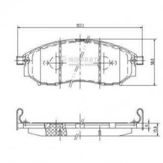 Купити Гальмівні колодки Nissan Navara, Infiniti M, Nissan Murano, Qashqai, Infiniti G, EX, Nissan Pathfinder, Infiniti FX, Renault Koleos, Infiniti Q, QX NIPPARTS j3601094 (фото1) підбір по VIN коду, ціна 964 грн.