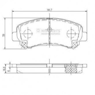 Купить Тормозные колодки дисковые Nissan X-Trail, Qashqai, Teana NIPPARTS j3601096 (фото1) подбор по VIN коду, цена 1162 грн.