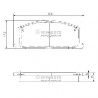 Купить ТОРМОЗНЫЕ КОЛОДКИ Toyota Corolla, Carina, Camry, Celica NIPPARTS j3602035 (фото1) подбор по VIN коду, цена 1033 грн.