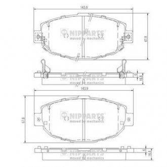 Купити ГАЛЬМІВНІ КОЛОДКИ ДИСКОВІ Lexus LS, IS, GS NIPPARTS j3602087 (фото1) підбір по VIN коду, ціна 641 грн.