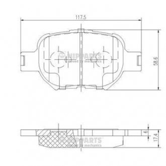 ТОРМОЗНЫЕ КОЛОДКИ Toyota Corolla NIPPARTS j3602091