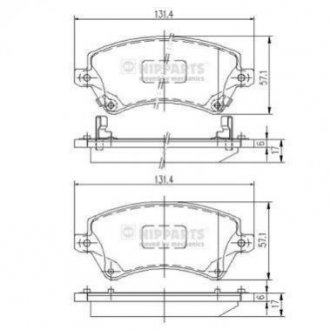 Купить Тормозные колодки дисковые Toyota Corolla NIPPARTS j3602101 (фото1) подбор по VIN коду, цена 896 грн.