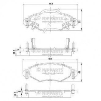 Купить Тормозные колодки дисковые Toyota Yaris NIPPARTS j3602113 (фото1) подбор по VIN коду, цена 654 грн.