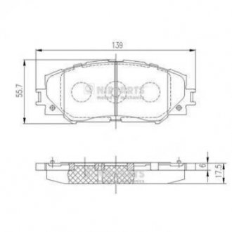 Тормозные колодки дисковые Lexus GS, IS, Toyota Prius, Auris, Rav-4 NIPPARTS j3602120