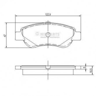 Купити ГАЛЬМІВНІ КОЛОДКИ ДИСКОВІ Citroen C1, Peugeot 107, 108 NIPPARTS j3602122 (фото1) підбір по VIN коду, ціна 743 грн.