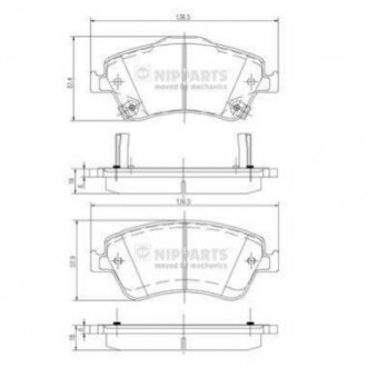 Тормозные колодки дисковые Toyota Auris, Corolla NIPPARTS j3602124