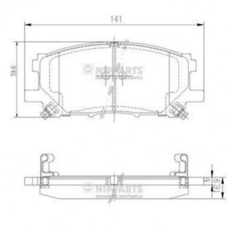 Купити Гальмівні колодки Lexus RX, Toyota Prius, Highlander, Lexus GS NIPPARTS j3602125 (фото1) підбір по VIN коду, ціна 891 грн.