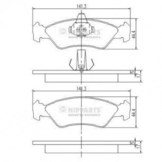 Купить Тормозные колодки дисковые Ford Fiesta, KA NIPPARTS j3603049 (фото1) подбор по VIN коду, цена 819 грн.