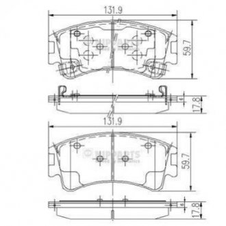 Тормозные колодки дисковые Mazda 6 NIPPARTS j3603056