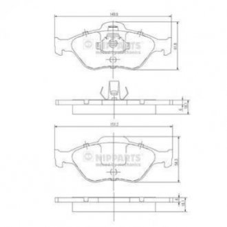 Купити Гальмівні колодки Ford Fiesta, KA, Fusion, Mazda 2 NIPPARTS j3603065 (фото1) підбір по VIN коду, ціна 850 грн.