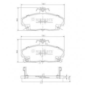 Купить ТОРМОЗНЫЕ КОЛОДКИ Honda Civic, Accord, Legend NIPPARTS j3604031 (фото1) подбор по VIN коду, цена 1445 грн.