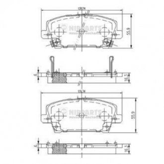 Купити Гальмівні колодки Honda Civic NIPPARTS j3604065 (фото1) підбір по VIN коду, ціна 1064 грн.