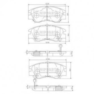 Купить ТОРМОЗНЫЕ КОЛОДКИ Mitsubishi Pajero, L200 NIPPARTS j3605027 (фото1) подбор по VIN коду, цена 969 грн.