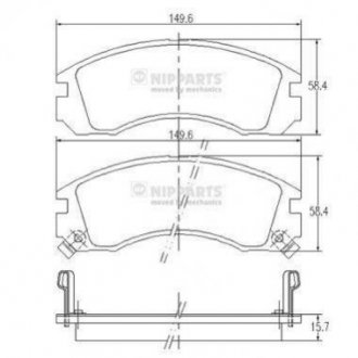 Купить Тормозные колодки дисковые Mitsubishi Outlander, Galant, Pajero, L200, Lancer NIPPARTS j3605031 (фото1) подбор по VIN коду, цена 995 грн.