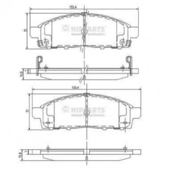 Купить Тормозные колодки дисковые Mitsubishi L200, Pajero NIPPARTS j3605050 (фото1) подбор по VIN коду, цена 1197 грн.