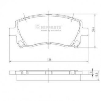 Купить Тормозные колодки дисковые Subaru Impreza, Legacy, Forester, Outback NIPPARTS j3607013 (фото1) подбор по VIN коду, цена 802 грн.