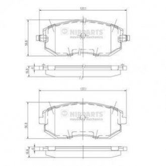 Купить Тормозные колодки дисковые Subaru XV, Forester, Impreza, Outback, Legacy NIPPARTS j3607015 (фото1) подбор по VIN коду, цена 1006 грн.