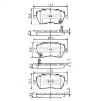 Купить Тормозные колодки дисковые Nissan Micra, Suzuki Swift, Nissan Note NIPPARTS j3608026 (фото1) подбор по VIN коду, цена 927 грн.