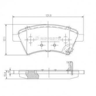 Гальмівні колодки Suzuki SX4, Nissan Tiida, Juke, Renault Latitude NIPPARTS j3608028