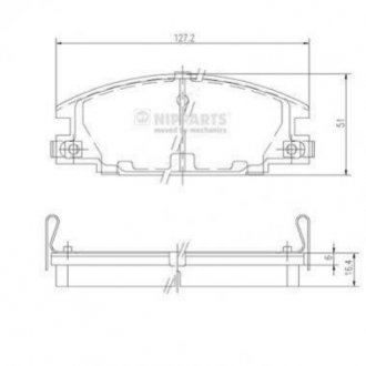 Тормозные колодки дисковые Opel Frontera, Zafira NIPPARTS j3609004