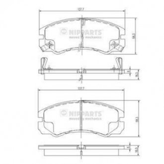 Купити ГАЛЬМІВНІ КОЛОДКИ ДИСКОВІ Opel Frontera NIPPARTS j3609009 (фото1) підбір по VIN коду, ціна 935 грн.