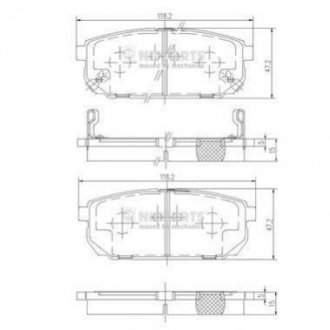 Тормозные колодки дисковые KIA Sorento NIPPARTS j3610305