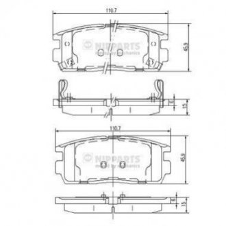 Купити Гальмівні колодки Chevrolet Captiva NIPPARTS j3610905 (фото1) підбір по VIN коду, ціна 954 грн.