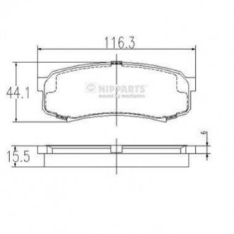 Купить Тормозные колодки дисковые Toyota Land Cruiser, Lexus GX, Mitsubishi Pajero, Toyota Hilux, 4-Runner NIPPARTS j3612010 (фото1) подбор по VIN коду, цена 842 грн.