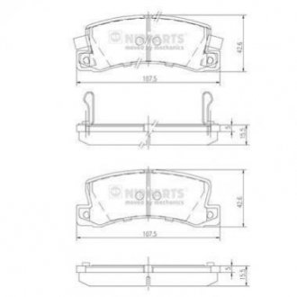 Купить Тормозные колодки дисковые Toyota Carina, Camry, Celica, Lexus ES, Toyota Avensis, Corolla, Lexus RX NIPPARTS j3612013 (фото1) подбор по VIN коду, цена 746 грн.