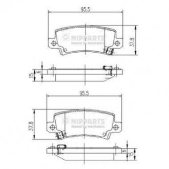 Тормозные колодки дисковые NIPPARTS j3612025