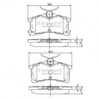 Тормозные колодки дисковые NIPPARTS j3612026