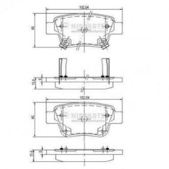 Тормозные колодки дисковые NIPPARTS j3612030