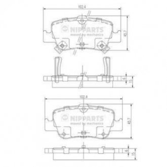 Купити Гальмівні колодки Toyota Auris, Corolla NIPPARTS j3612033 (фото1) підбір по VIN коду, ціна 921 грн.