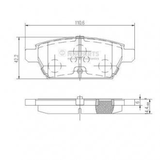 Купити ГАЛЬМІВНІ КОЛОДКИ Mazda 6 NIPPARTS j3613019 (фото1) підбір по VIN коду, ціна 1065 грн.