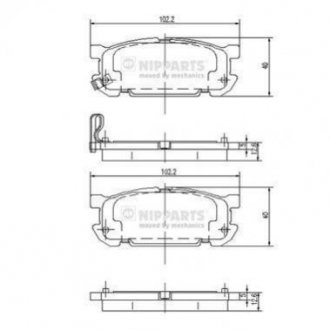 Купить Колодки тормозные дисковые NIPPARTS j3613020 (фото1) подбор по VIN коду, цена 766 грн.