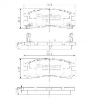 Купить Тормозные колодки дисковые Mitsubishi Galant, Pajero NIPPARTS j3615003 (фото1) подбор по VIN коду, цена 640 грн.