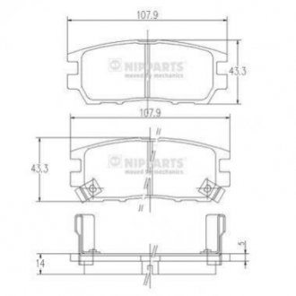 Тормозные колодки дисковые NIPPARTS j3615005