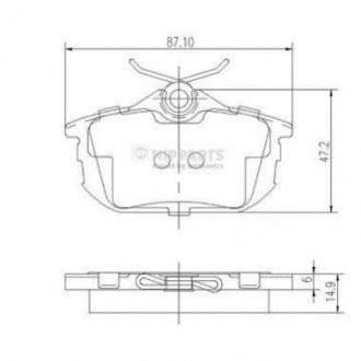 Тормозные колодки дисковые NIPPARTS j3615012