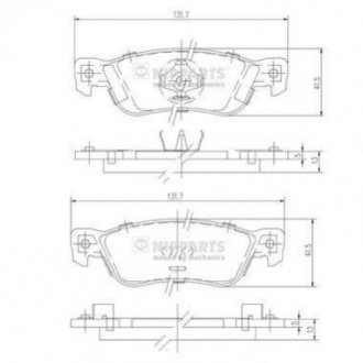 Купить Тормозные колодки дисковые NIPPARTS j3619000 (фото1) подбор по VIN коду, цена 887 грн.