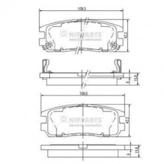 Купити ГАЛЬМІВНІ КОЛОДКИ ДИСКОВІ Opel Frontera NIPPARTS j3619001 (фото1) підбір по VIN коду, ціна 751 грн.