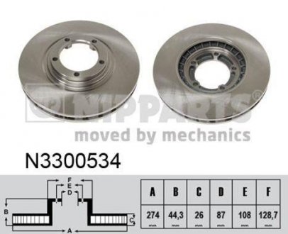 Гальмівний диск Hyundai H-1, H100 NIPPARTS n3300534