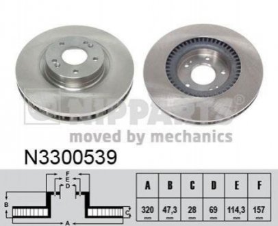 Тормозной диск Hyundai I40, KIA Optima, Ceed, Soul, Hyundai Sonata, IX35, Tucson NIPPARTS n3300539