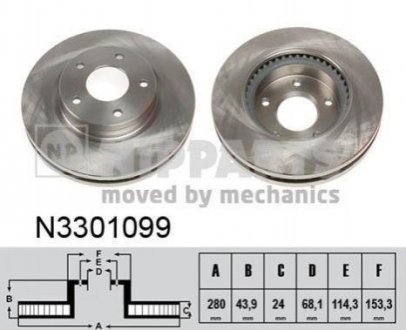 Тормозной диск NIPPARTS n3301099