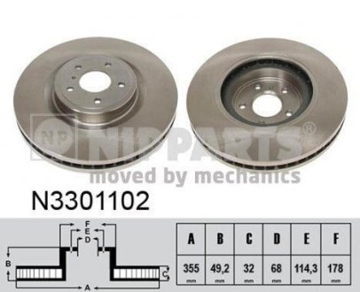 Диск тормозной Infiniti M, FX, G, Q, QX NIPPARTS n3301102