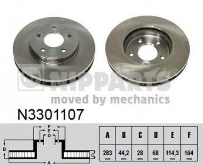 Купить Тормозные диски Nissan Leaf NIPPARTS n3301107 (фото1) подбор по VIN коду, цена 1909 грн.