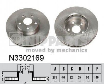 Тормозные диски NIPPARTS n3302169