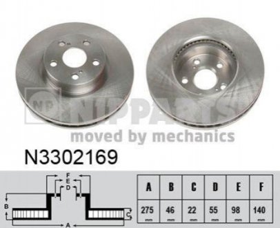 Гальмівні диски NIPPARTS n3302169