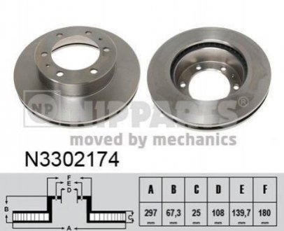 Купить Тормозные диски Toyota Hilux NIPPARTS n3302174 (фото1) подбор по VIN коду, цена 2042 грн.