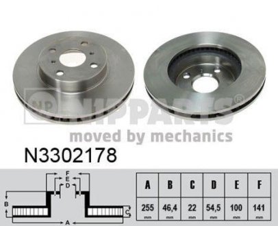 Тормозной диск Toyota Yaris NIPPARTS n3302178